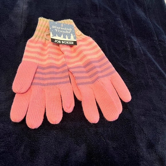 NWT! Pink, Lavender, Green & White Joe Boxer Gloves - Picture 2 of 2